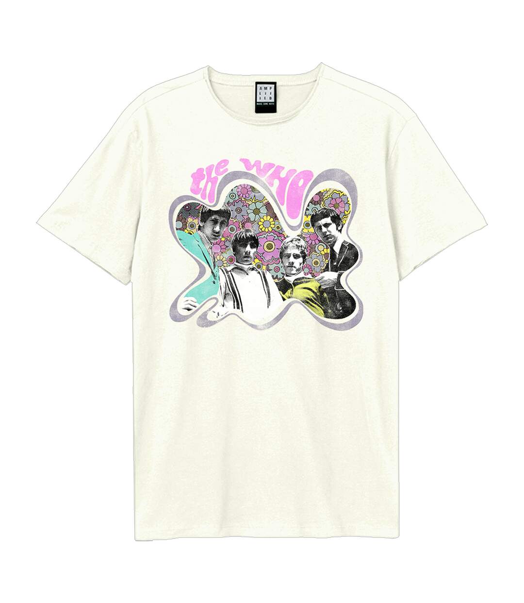 T-shirt Flowers Adulte Vieux Blanc Amplified-1