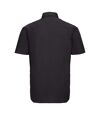 Russell Collection Mens Short Sleeve Pure Cotton Easy Care Poplin Shirt (Black) - UTRW3264