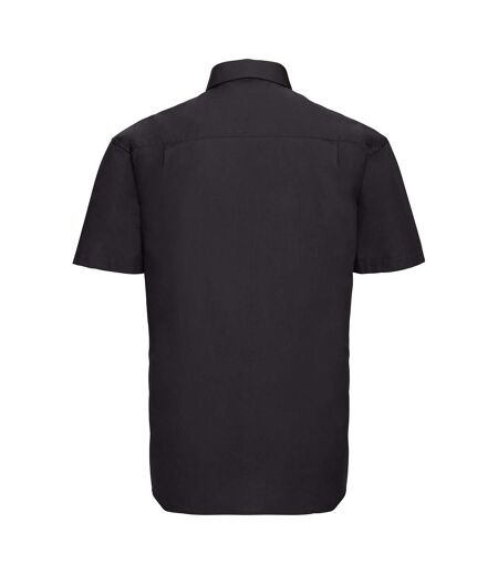 Chemise de travail en popeline 100% coton à manches courtes homme noir Russell