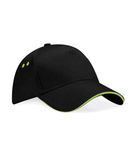 Casquette 5 panneaux adulte - B15C - noir et vert lime