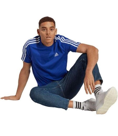 T-shirt Style 3 Rayures Essentials Homme Bleu Adidas