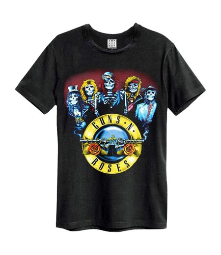 T-shirt Style Guns N Roses Skeleton Drum Adulte Noir Amplified