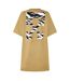 Robe T-shirt Motif/style Imprimé Zèbre Femme Jaune Noir Blanc Off White-2