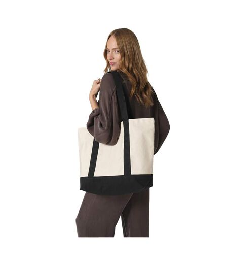 Earthaware Organic Varsity Tote Bag One Size Natural Black Westford Mill