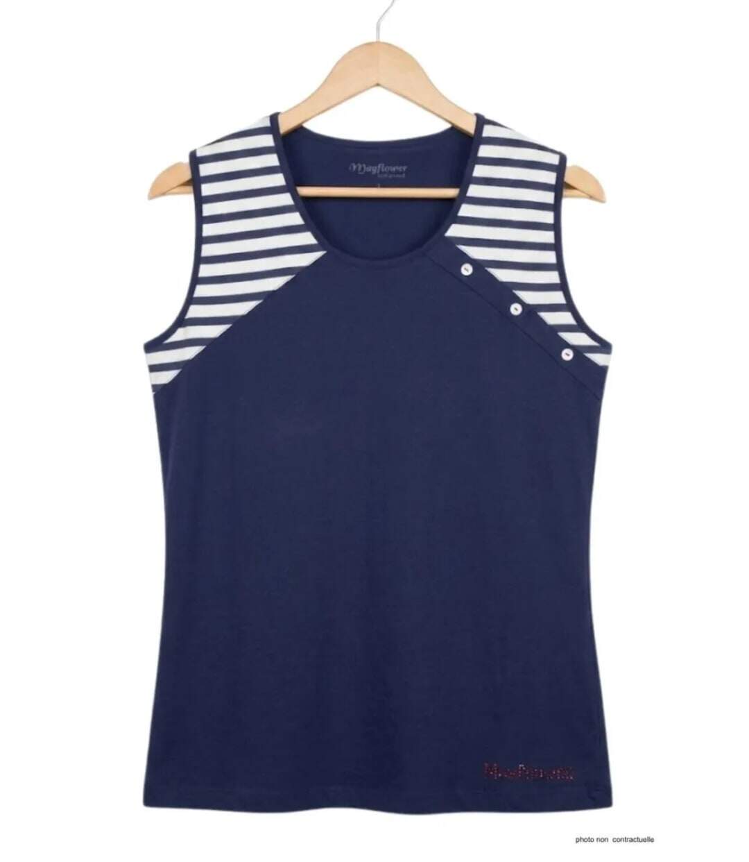 Tee-shirt sans manches TF192M Mode Directe : Débardeur fantaisie 100% coton au look marin-2