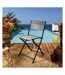 Chaise de jardin pliable en acier Elba (Lot de 4) Gris