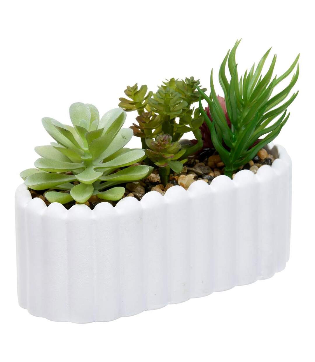 Jardinière de Plantes Artificielles Wida 15cm Blanc-1