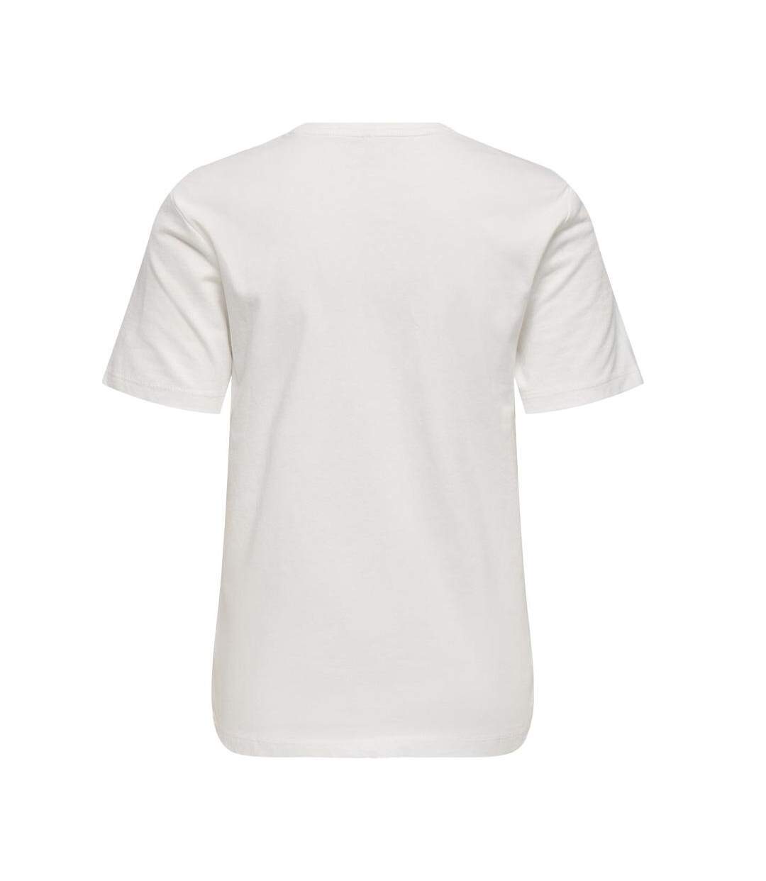 T-Shirt blanc/rose femme only lanya-2