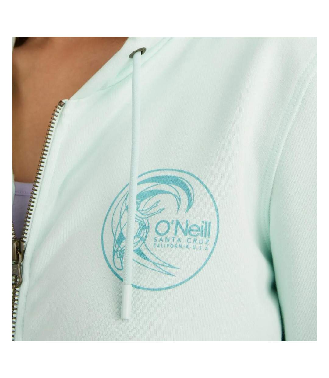 Sweat Zippé à capuche Vert D'Eau Femme O'Neill Circle Surfer - M-3