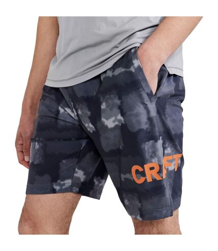 Craft Mens Core Charge Marble Effect Loose Fit Shorts (Black/Granite)