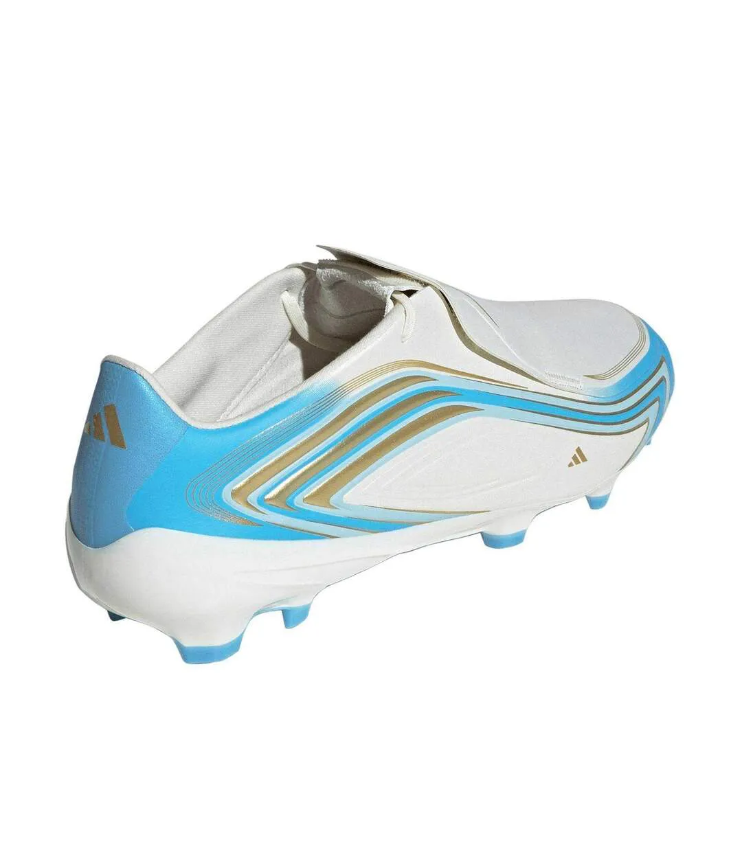 Mens F50 League Wave Pattern Firm Ground Football Boots Cream Blue Gold Adidas-2