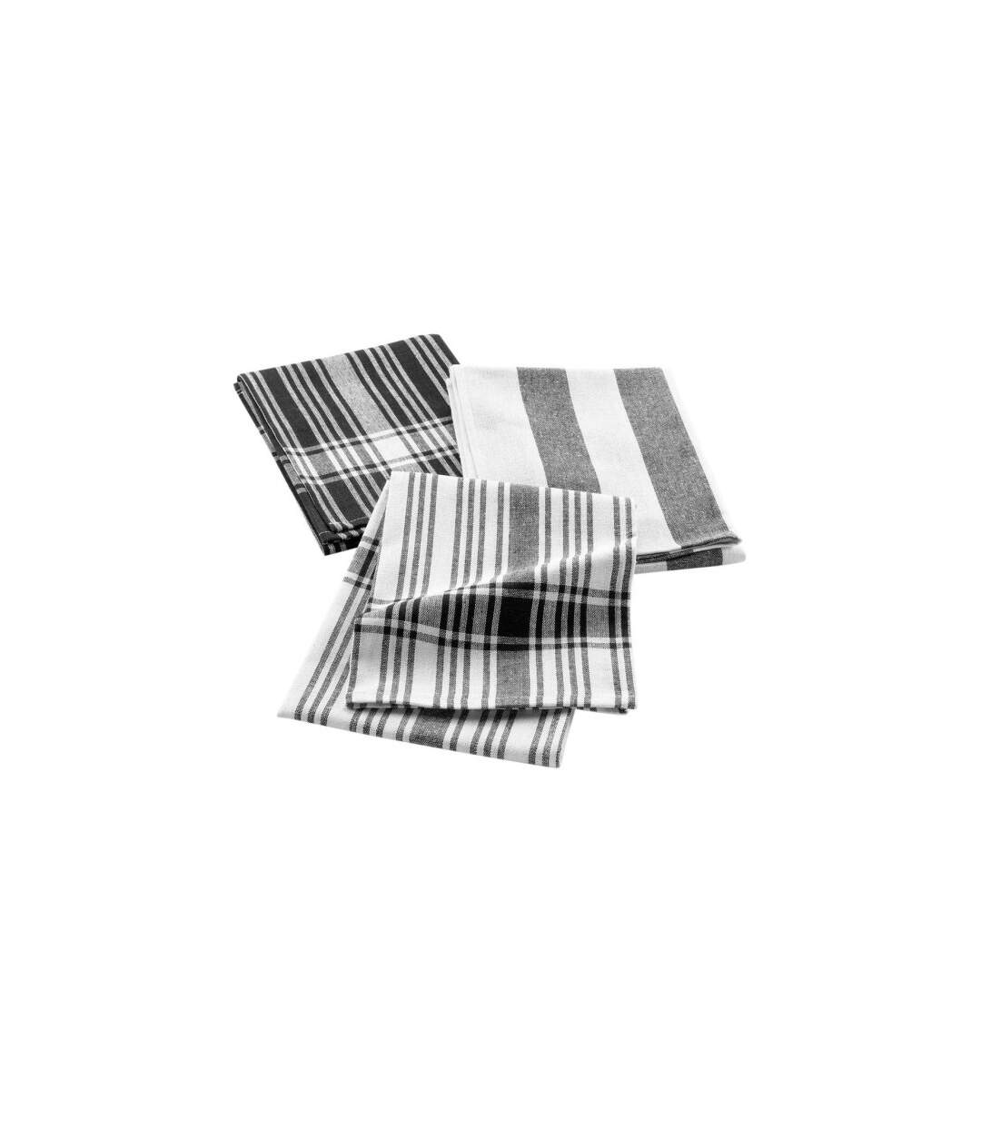 Lot de 3 Torchons Bayado 50x70cm Noir-1