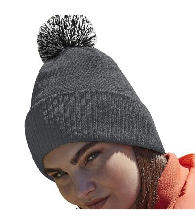 Beechfield Snowstar Recycled Beanie (Graphite Grey/Light Grey) - UTRW8435