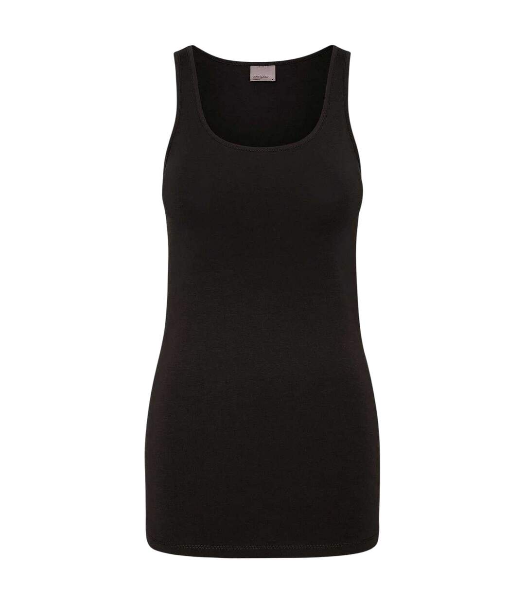 Womens/ladies Cotton Blend Tank Top Black Vero Moda-2