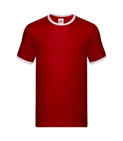Fruit of the Loom - T-shirt RINGER - Homme (Rouge / Blanc) - UTRW9299