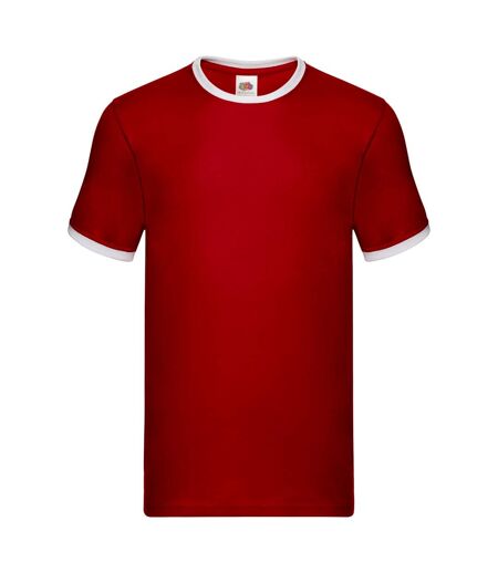 Fruit of the Loom Mens Ringer Contrast T-Shirt (Red/White) - UTRW9299
