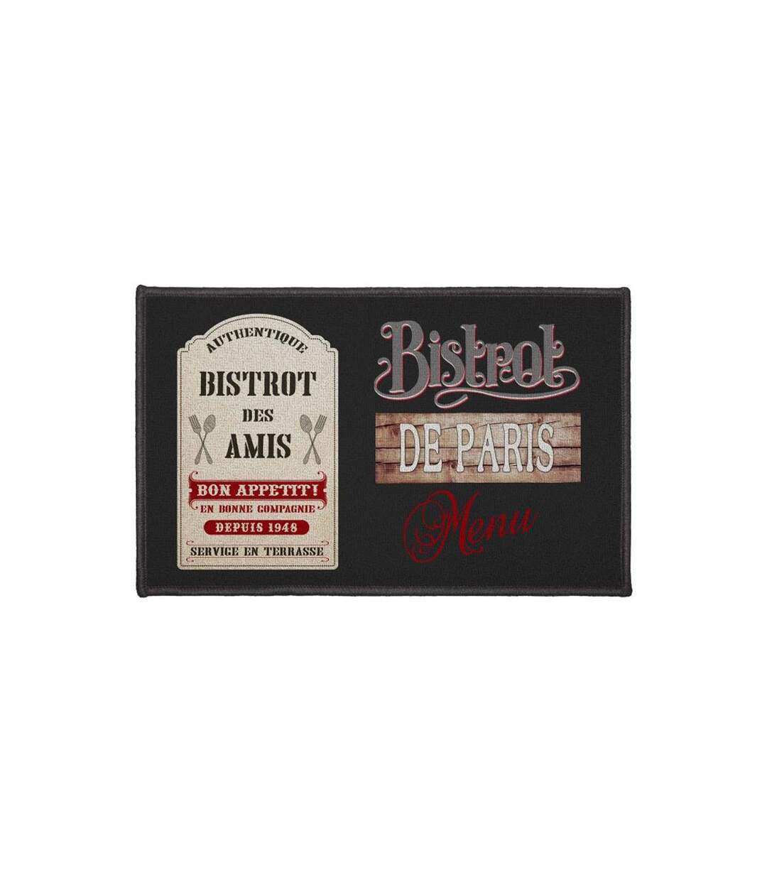Tapis Rectangle Bistrot Des Amis 50x80cm Noir-1