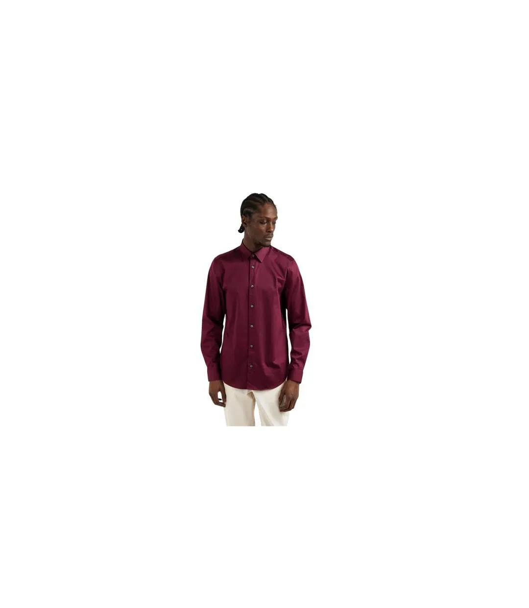 Mens Oxford Collared Long-sleeved Shirt Oxblood Ted Baker-1
