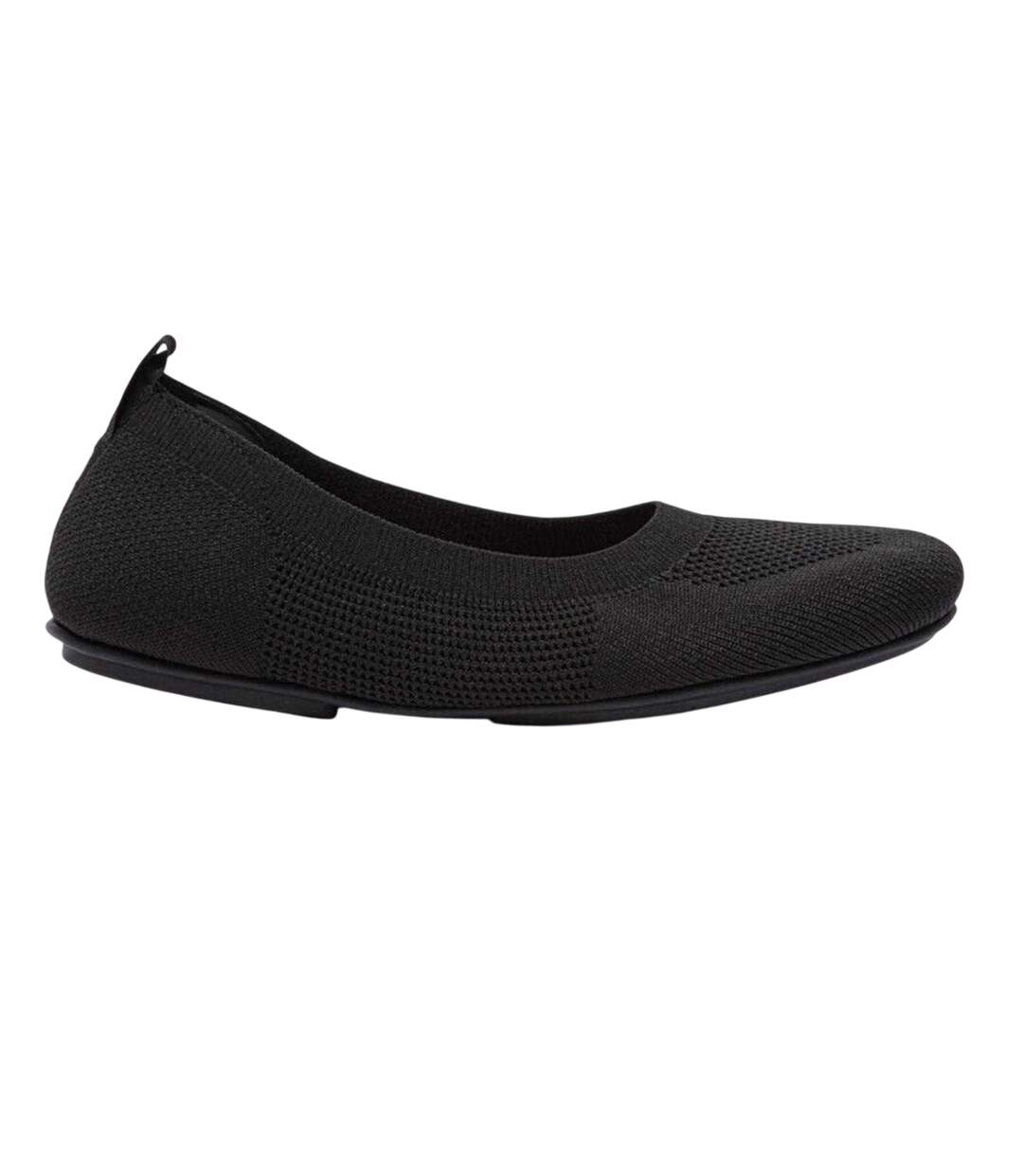 Womens/ladies Allegro Ballet Flats Black Fit Flop-1