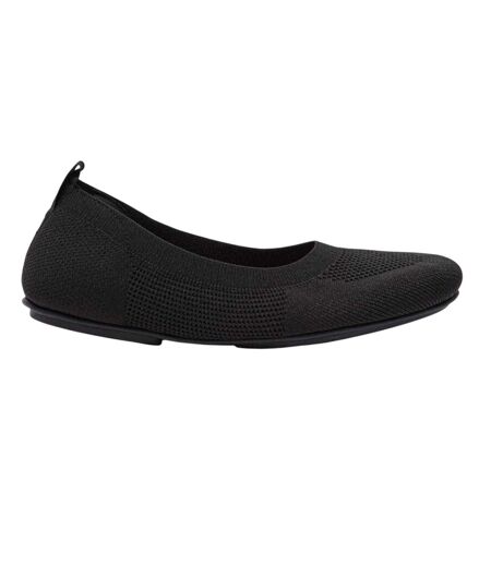 Womens/ladies Allegro Ballet Flats Black Fit Flop