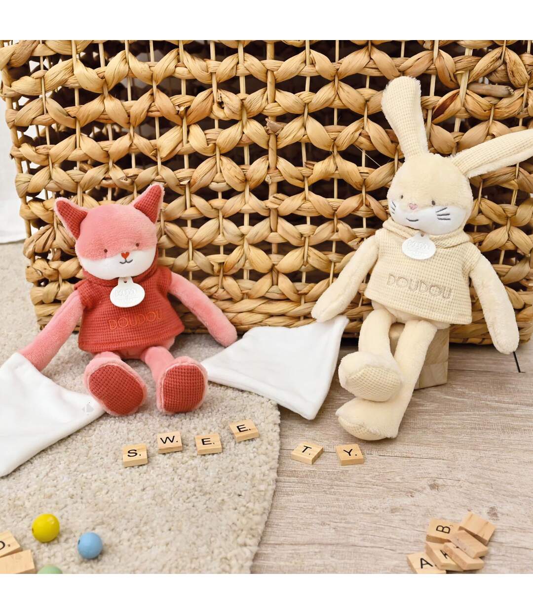 Doudou 25 cm polyester collection SWEETY DOUDOU Lapin-2