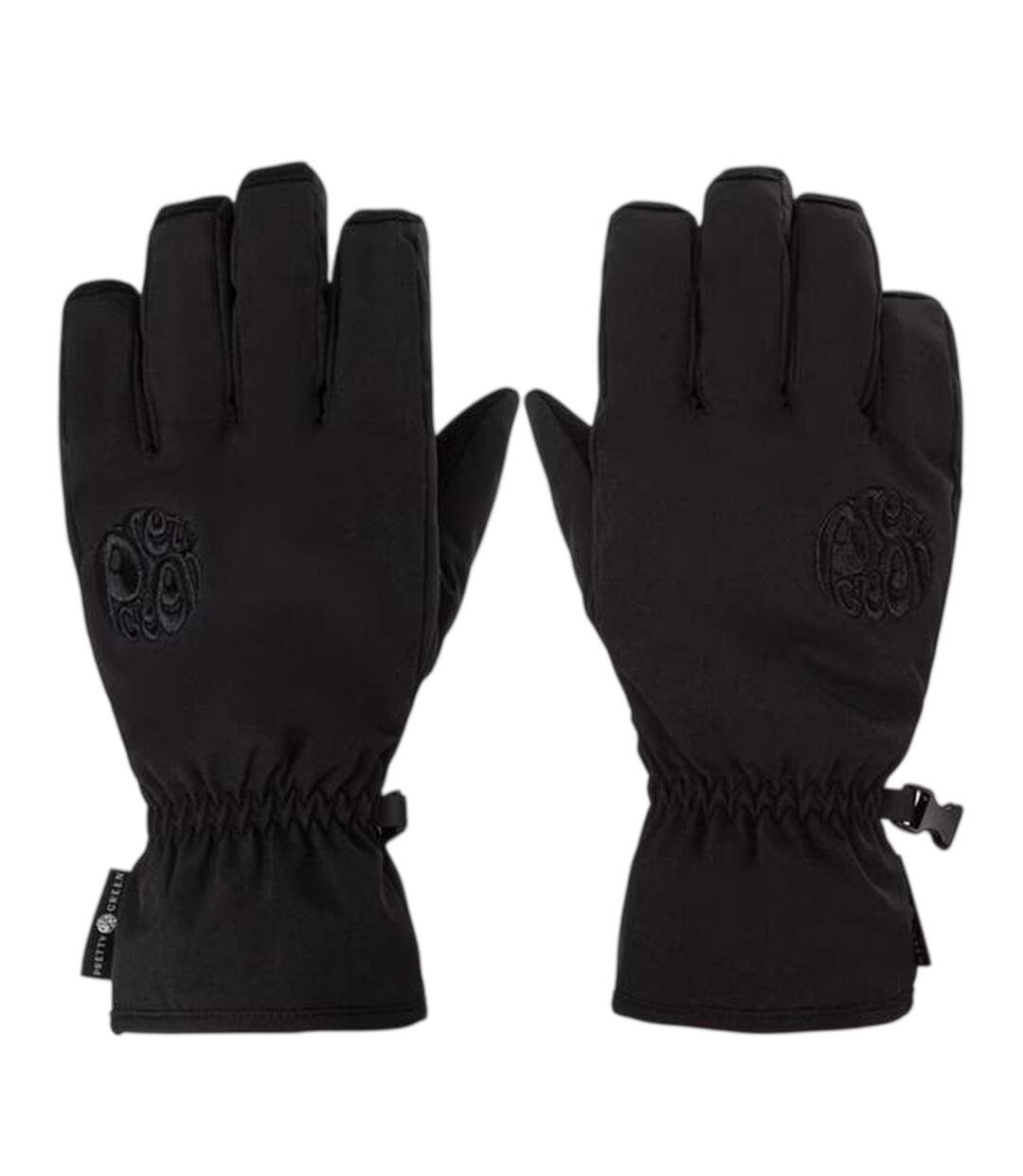 Unisex Adult Wind Resistant Plain Ski Gloves Black Pretty Green-1