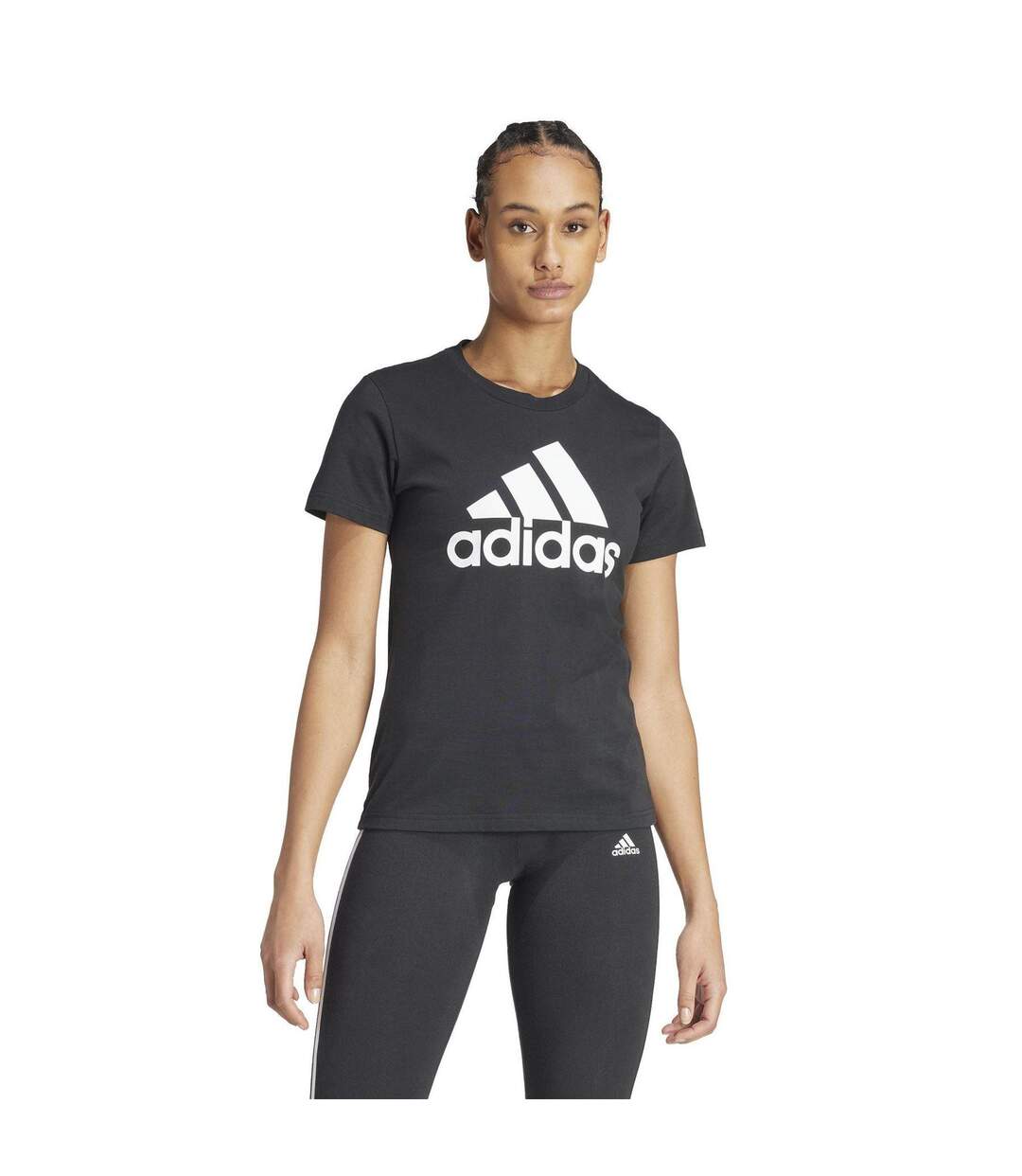 T-shirt Essentials Femme Noir Adidas-3