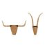 Lot de 2 Décorations Murales en Bois Taureaux 65cm Blanc-2