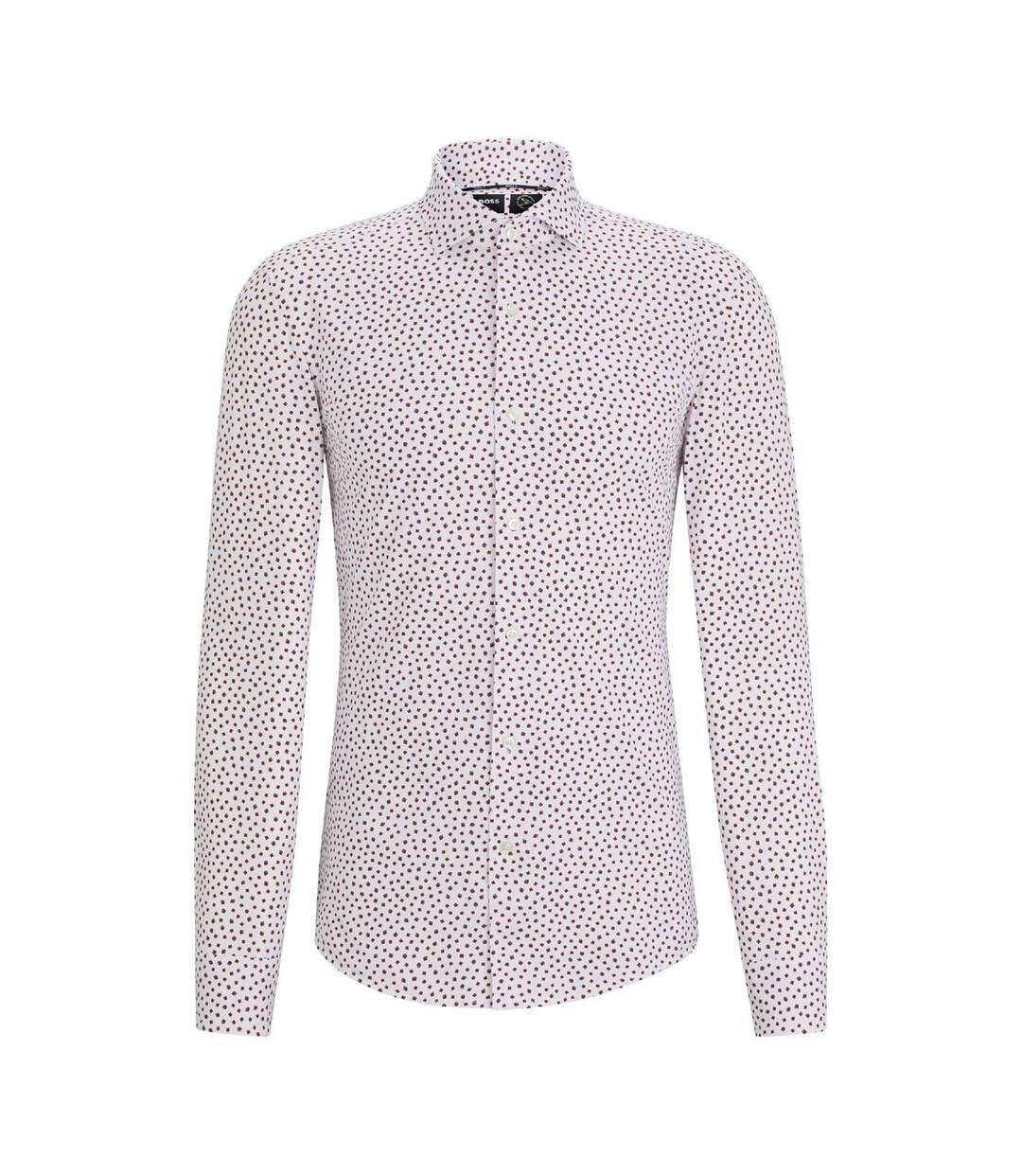Chemise Habillée Motif/style Micro-pois Homme Blanc Boss-4