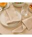 Lot de 4 Serviettes de Table Brodé Joy 40x40cm Beige Lin-3