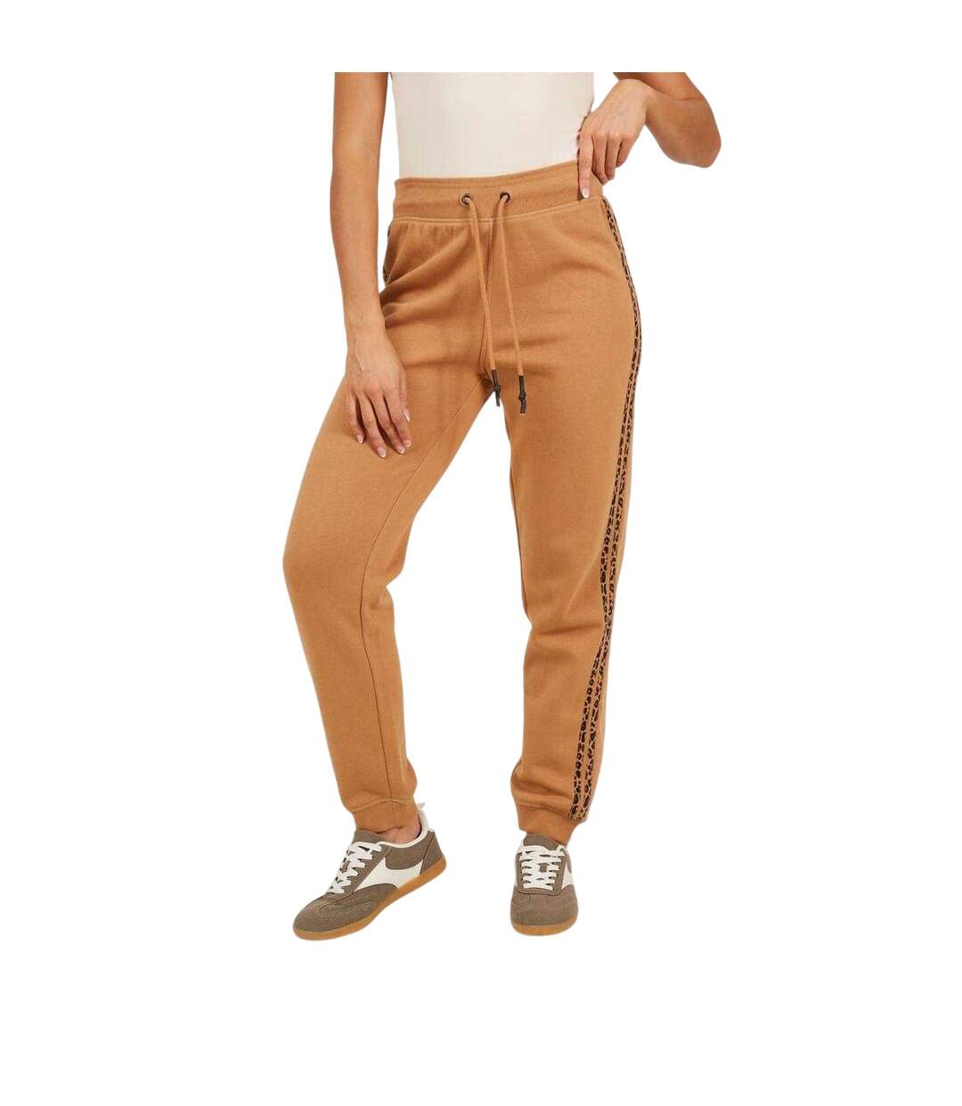 Pantalon De Jogging Motif/style Imprimé Léopard Femme Beige Noir Brave Soul-2