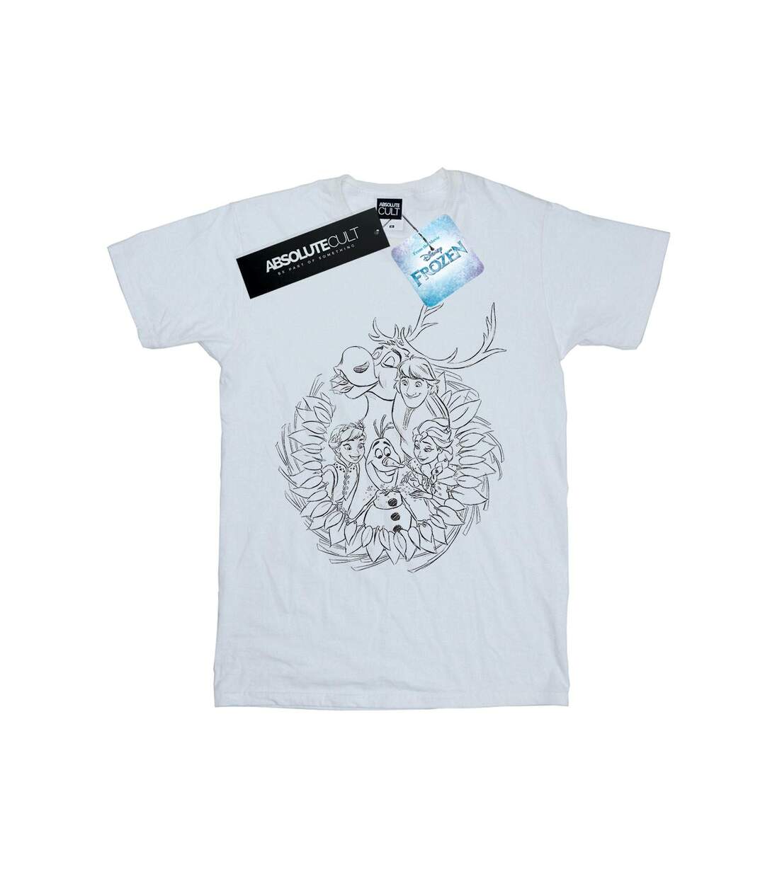 Disney - T-shirt FROZEN FRIENDS WREATH - Femme (Blanc) - UTBI24847-1