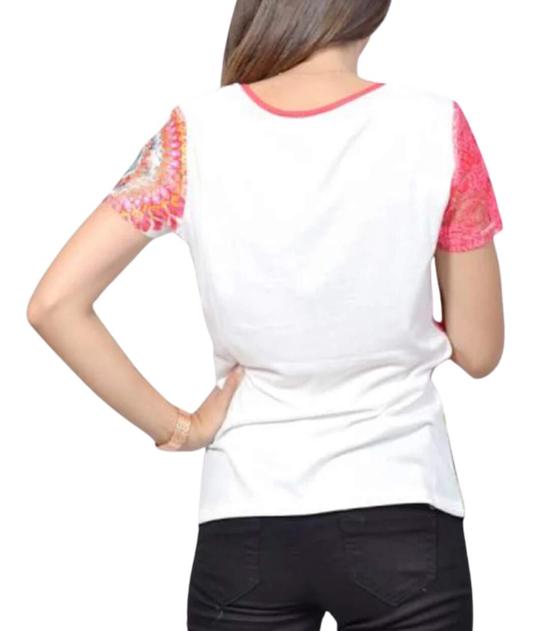 Tee shirt femme manches courtes - Imprimé graphique - Tendance et polyvalent-2
