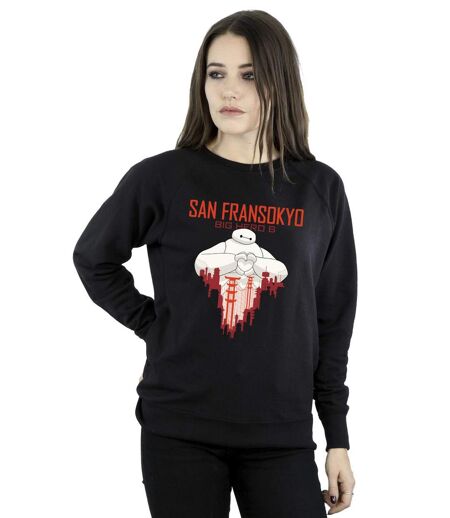 Disney - Sweat BIG HERO BAYMAX SAN FRANSOKYO HEART - Femme (Noir) - UTBI11595