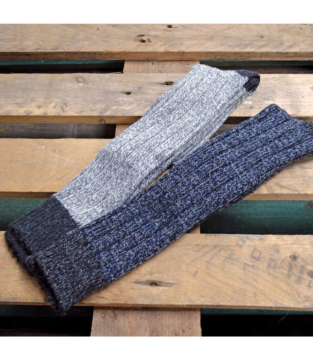 3 Pack Mens Extra Long Knee High Knitted Wool Boot Socks-3