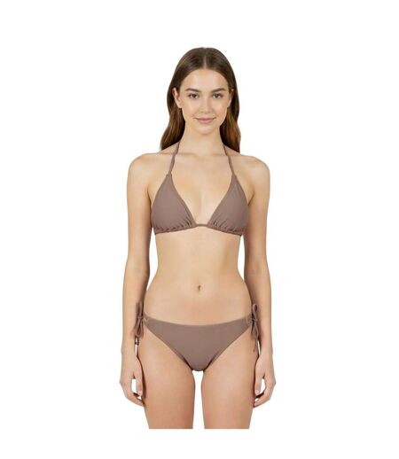 Womens/ladies Ruched Bikini Top Mocha Jack Wills