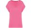 T-shirt loose à col V écoresponsable - Femme - PAT312 - rose candy-1
