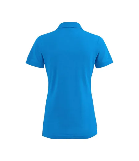 Womens/ladies Stretch Polo Shirt Ocean Blue Printer