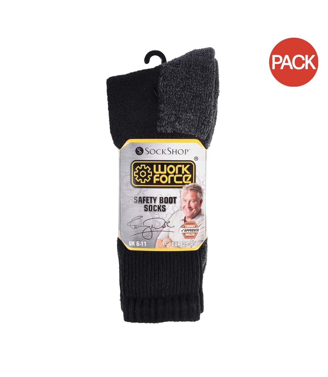 Chaussettes pour bottes safety homme noir Work Force-1