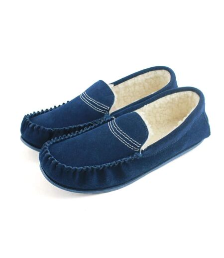 Eastern Counties Leather Womens/Ladies Bethany Berber Suede Moccasins (Blue) - UTEL369