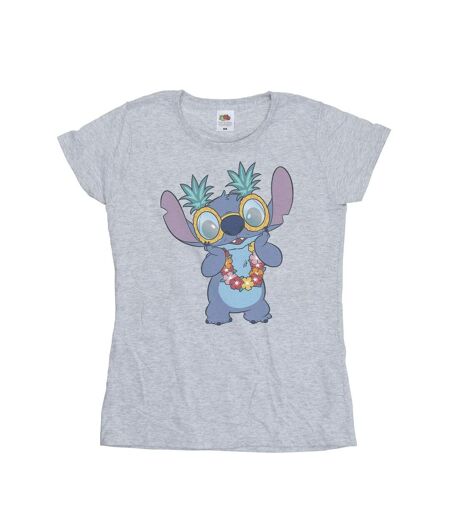 Disney Femme/Les femmes Lilo And Stitch Tropical Fun Cotton T-Shirt (Gris sportif) - UTBI25525