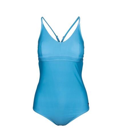 Womens/ladies mimi plain one piece bathing suit storm blue Trespass