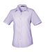 Short Sleeve Poplin Blouse / Plain Work Shirt Lilac Premier-1