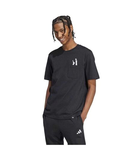 Mens Slider Pocket Lounge T-shirt Black Adidas