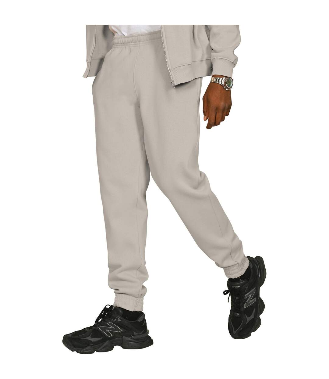Mens Core 280 Cotton Blend Jogging Bottoms Stone Casual Classics-1