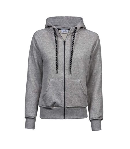 Womens/ladies Fashion Full Zip Hoodie Grey Heather Tee Jays