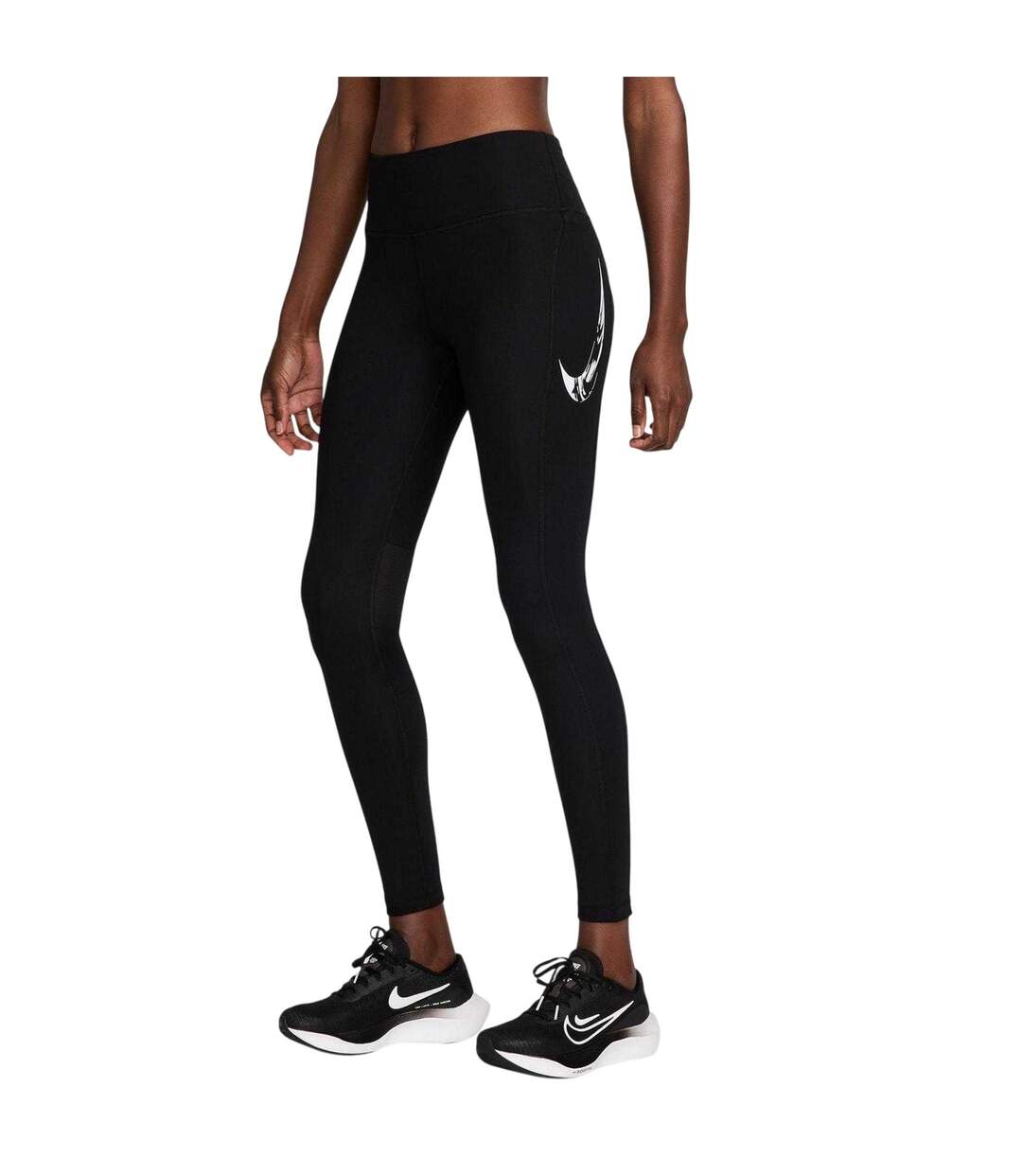 Womens/ladies Fast Dri-fit Leggings Black White Nike-2