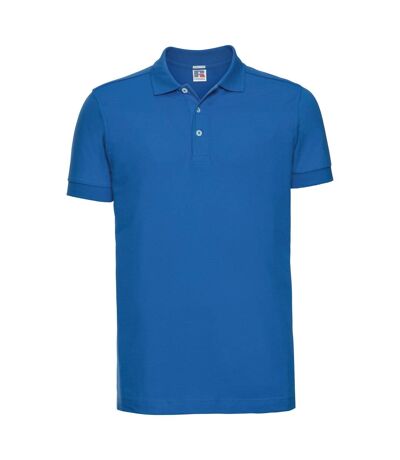Russell Mens Stretch Short Sleeve Polo Shirt (Azure Blue)