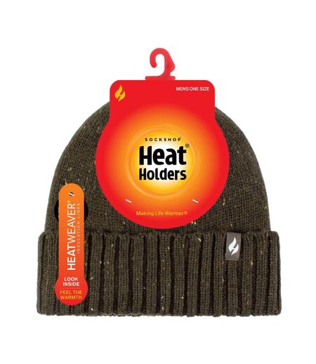 Warm Ribbed Cuff Beanie Hat for Men | Fleece Lined Chunky Winter Hat