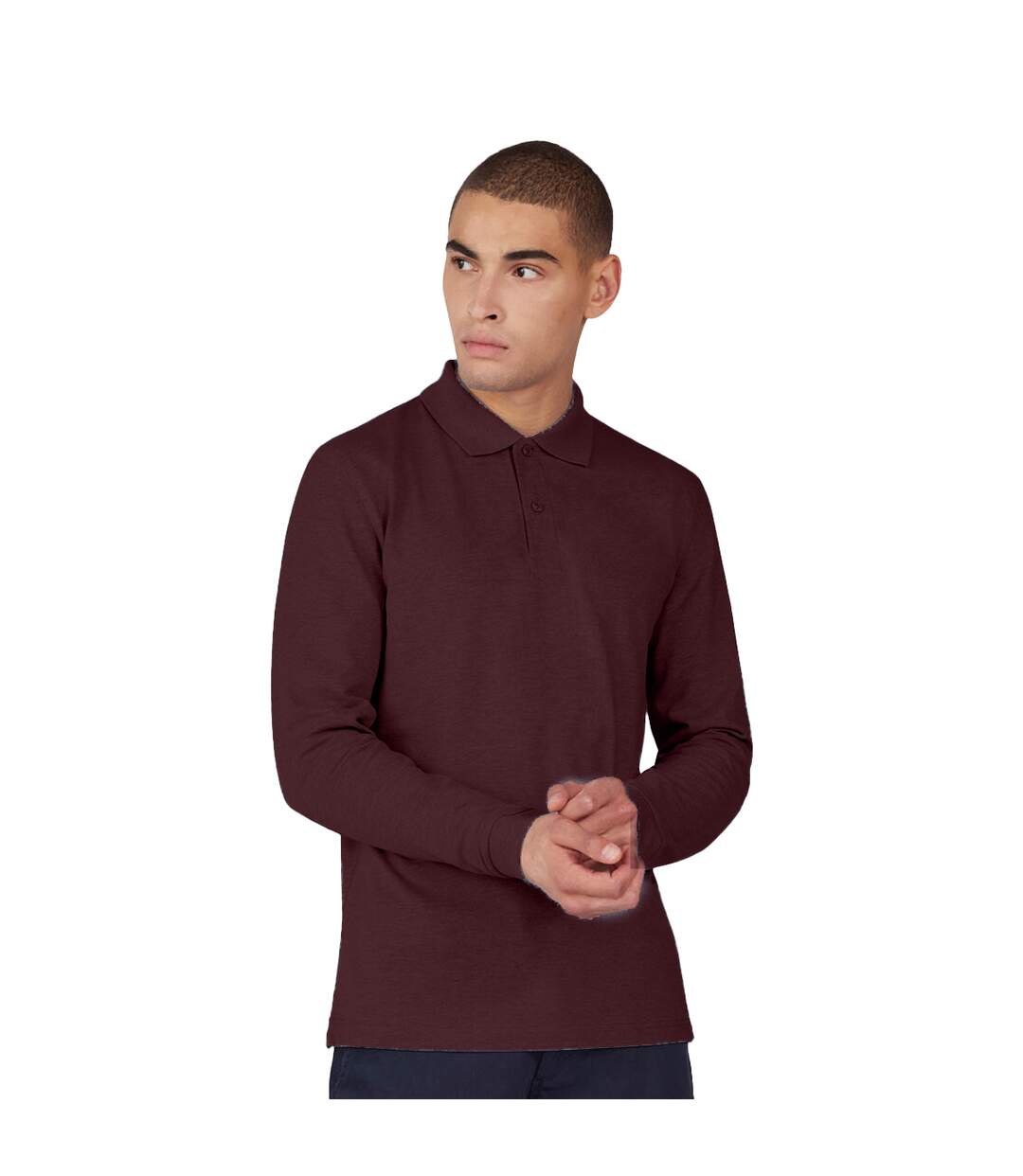 Polo Manches Longues My Homme Bordeaux Chiné B&C-1